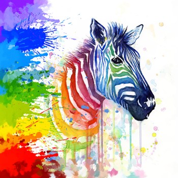 Vrolijk Zebra schilderij 